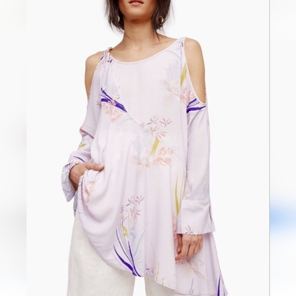 Free People Clear Skies Cold Shoulder Tunic top size XS - Picture 4 of 7